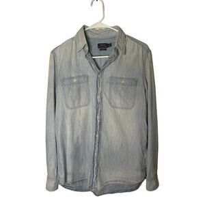 Polo Ralph Lauren Men Small Unisex Chambray Button Up Shirt Casual Cotton Denim